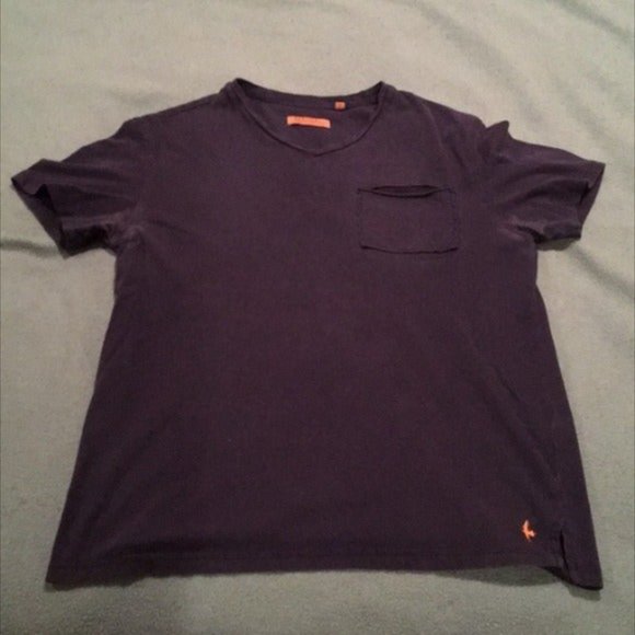 Vertical By Robert Comstock Blue V Neck Shirt With Pocket - Picture 2 of 5